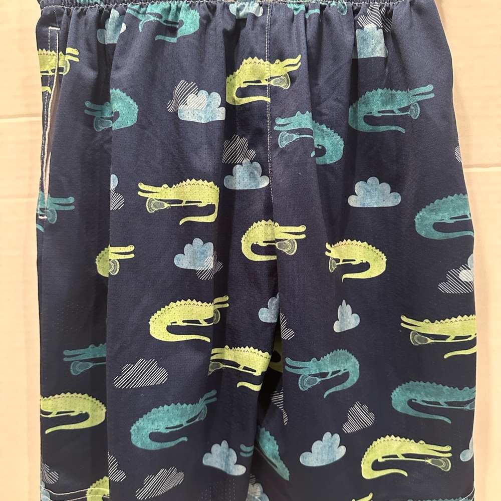 Kids Crocodile Print Lacrosse Unlimited - Blue and Green shorts size YL